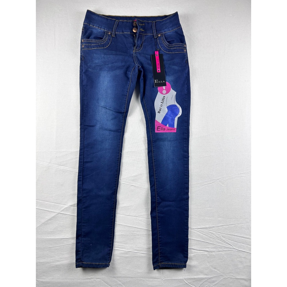 Ella Jeans Skinny Blue Denim But It Lifts Size 15‎ LE9-260021(S) New With Tags